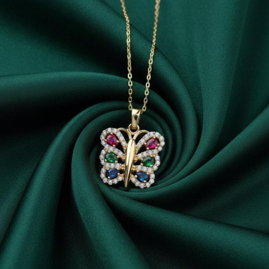 Butterfly Pendant Necklace — View 5