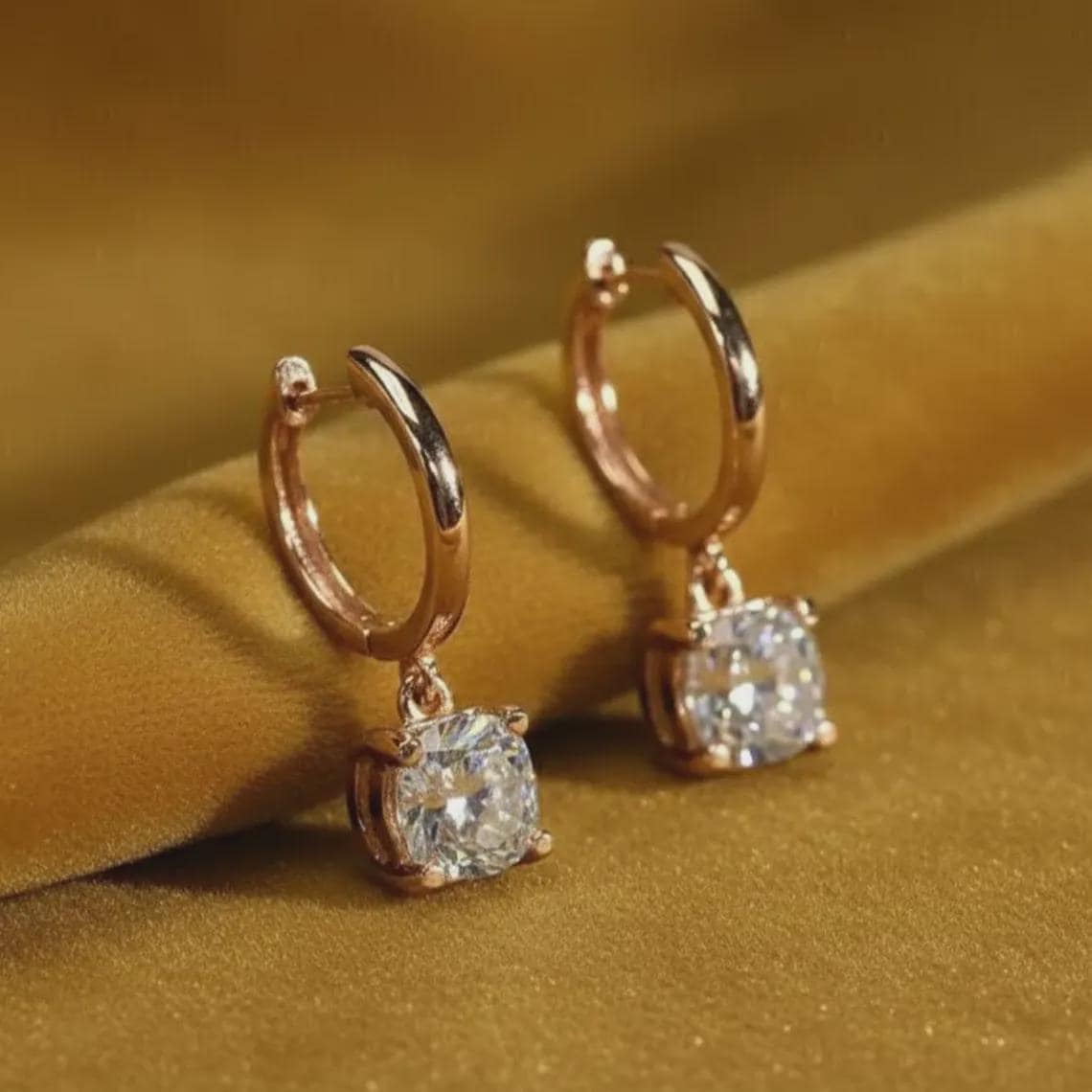 Dainty Round Cut Moissanite Huggie Hoops