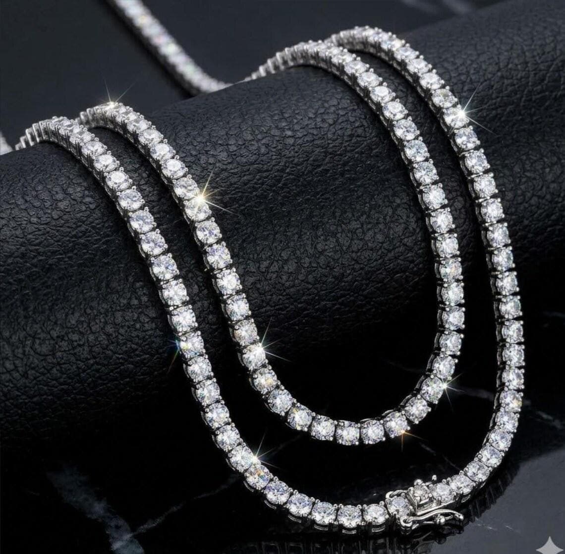 Lab Grown Diamond Tennis Necklace — View 3