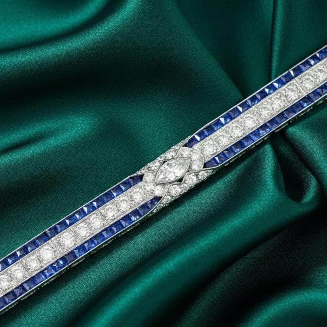 Sapphire Diamond Tennis Bracelet — View 2