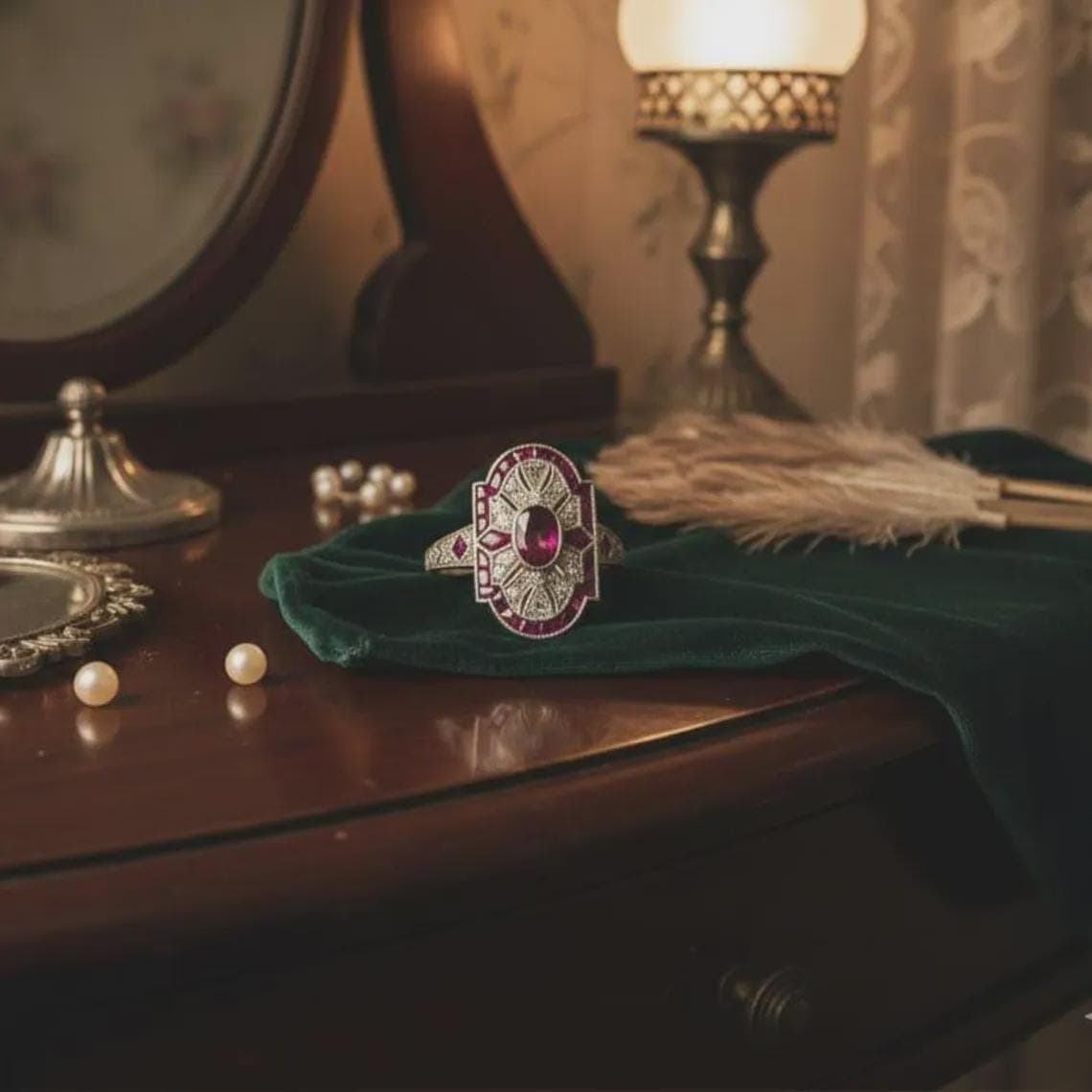 Art Deco Ruby Statement Ring — View 2