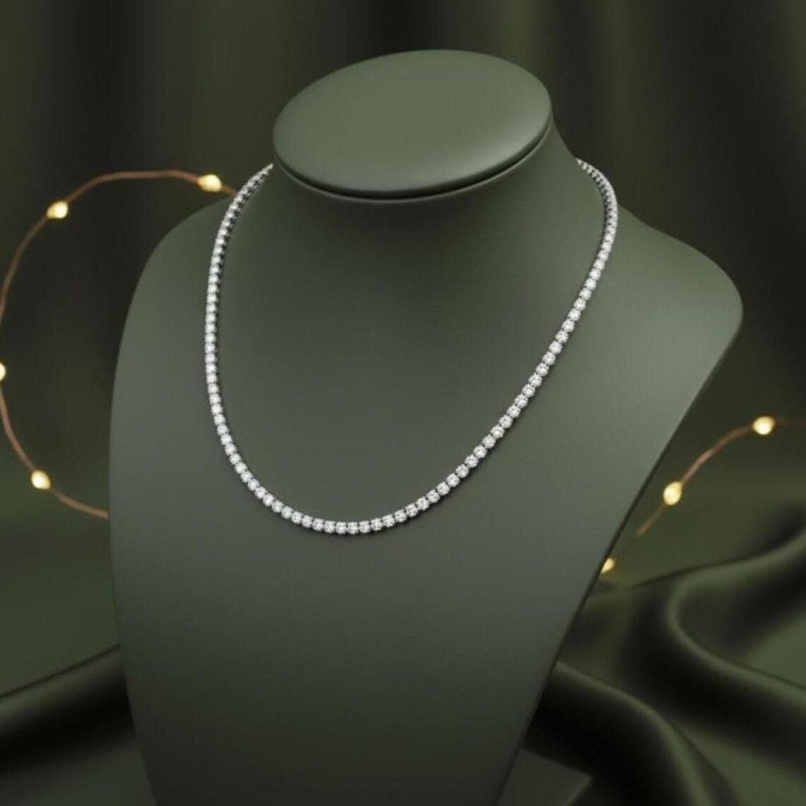 Sterling Silver Tennis Necklace