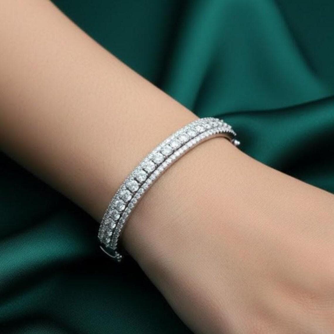 Diamond Tennis Bangle — View 6