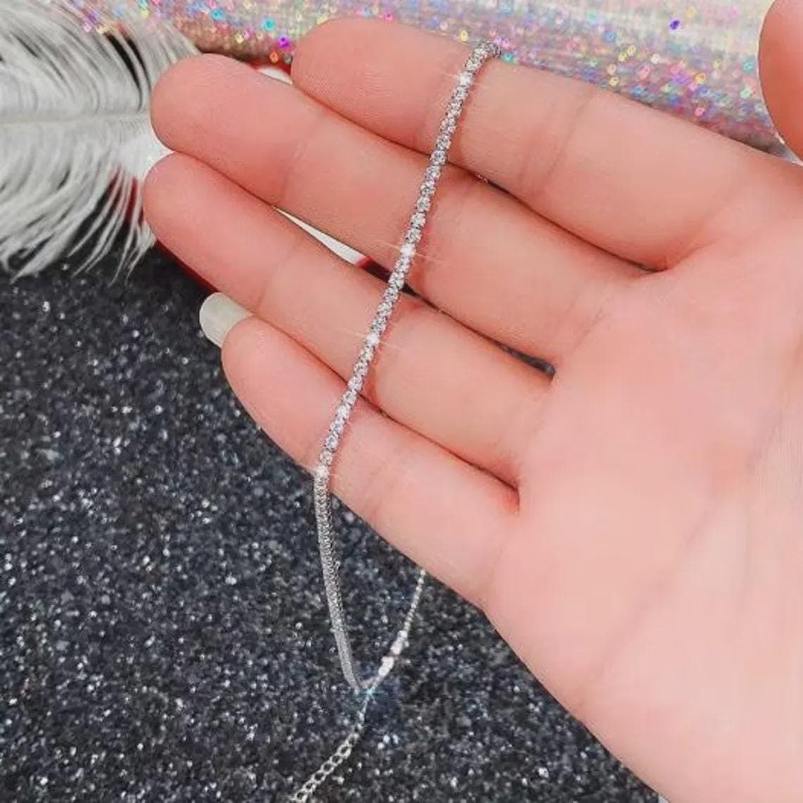Lab Grown Diamond Tennis Necklace — View 2