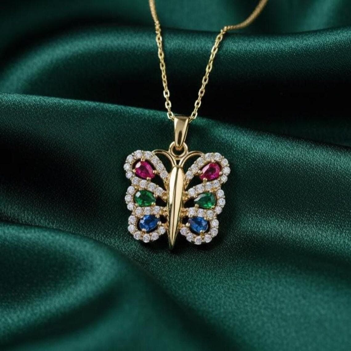 Butterfly Pendant Necklace — View 2