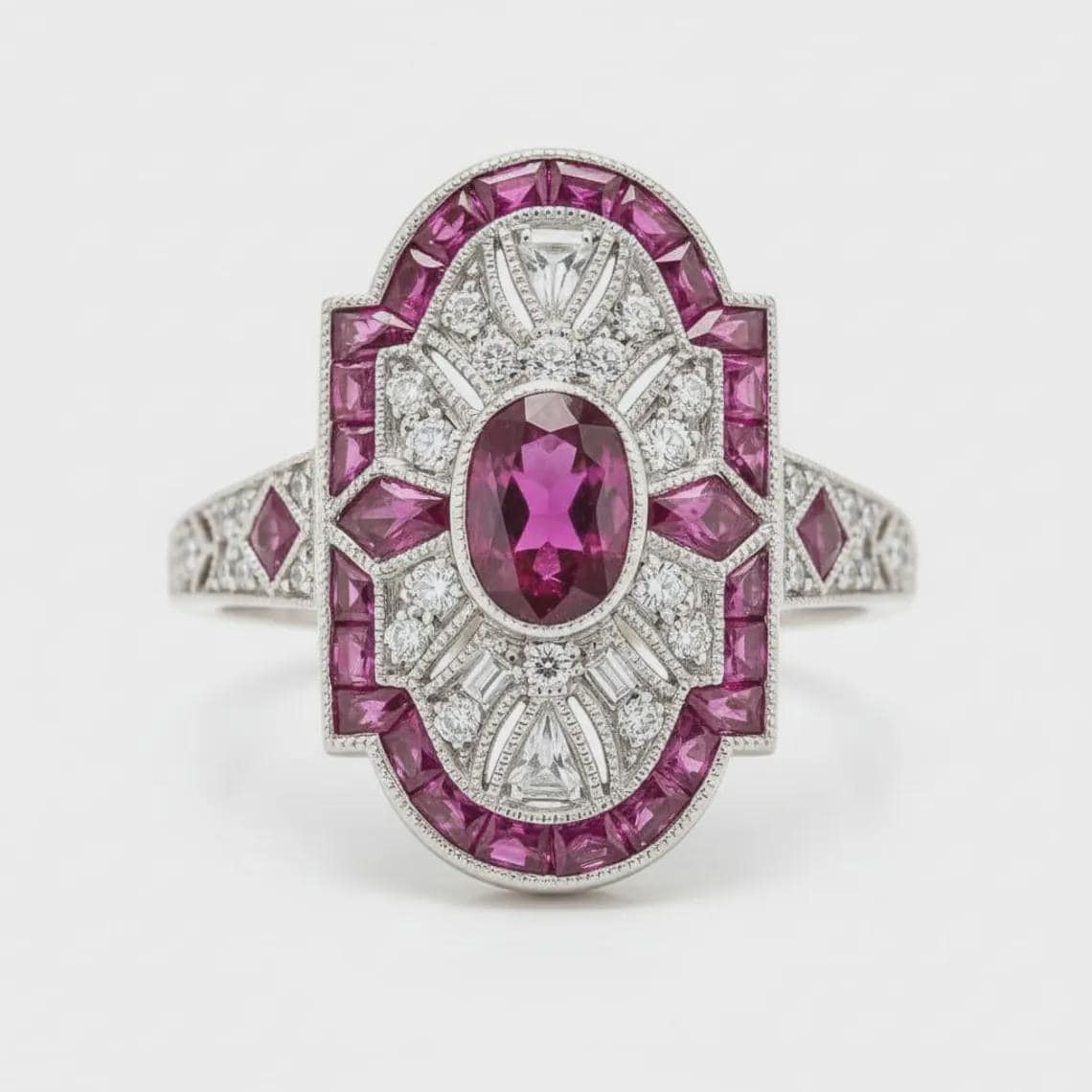 Art Deco Ruby Statement Ring