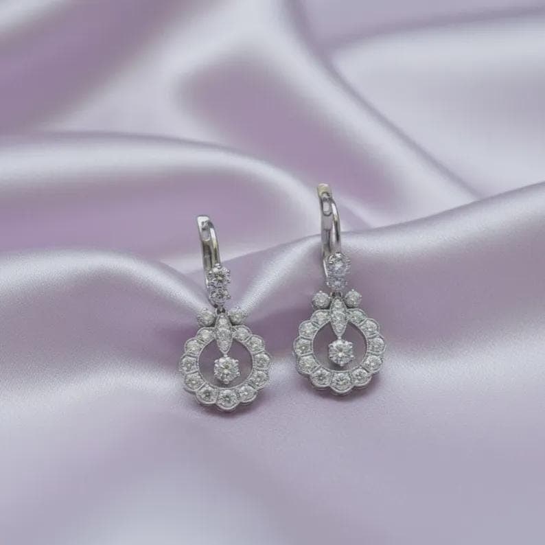 Round Moissanite Stud Earrings — View 3