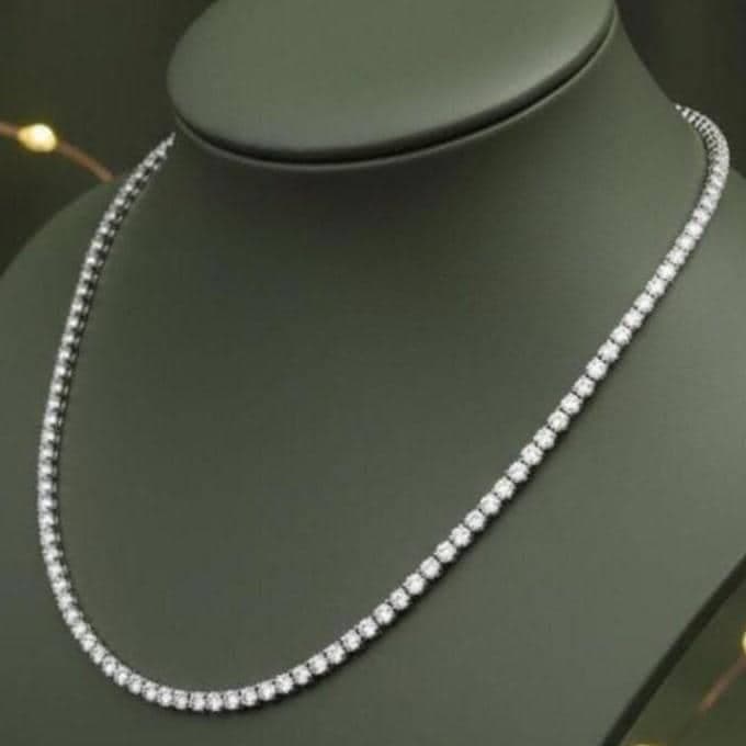 Sterling Silver Tennis Necklace — View 2