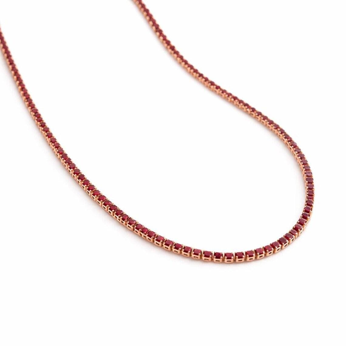 Ruby Tennis Necklace — View 5