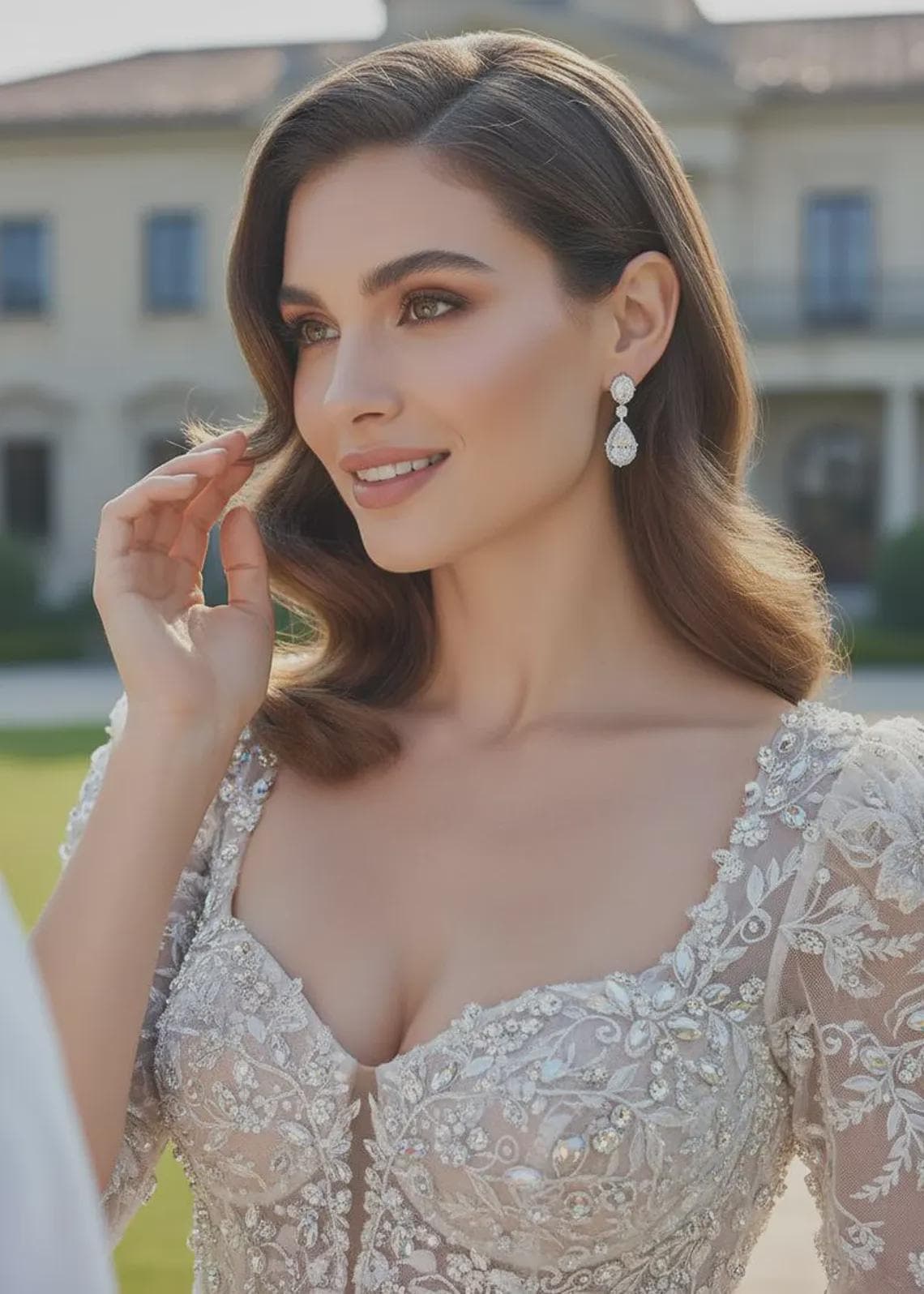 Crystal Teardrop Bridal Earrings — View 3