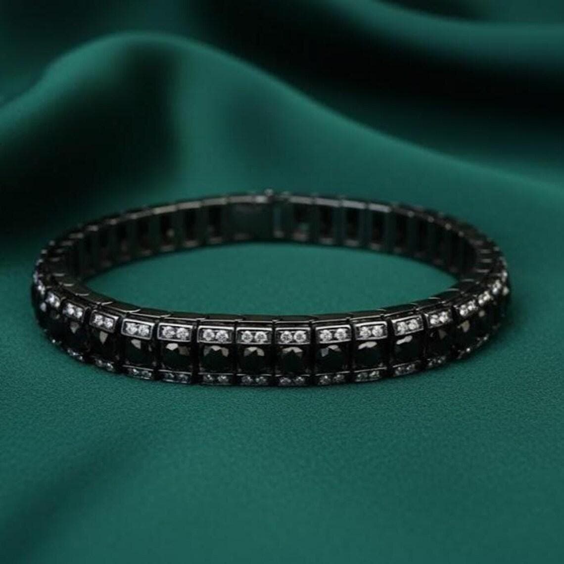 Onyx Moissanite Tennis Bracelet — View 3