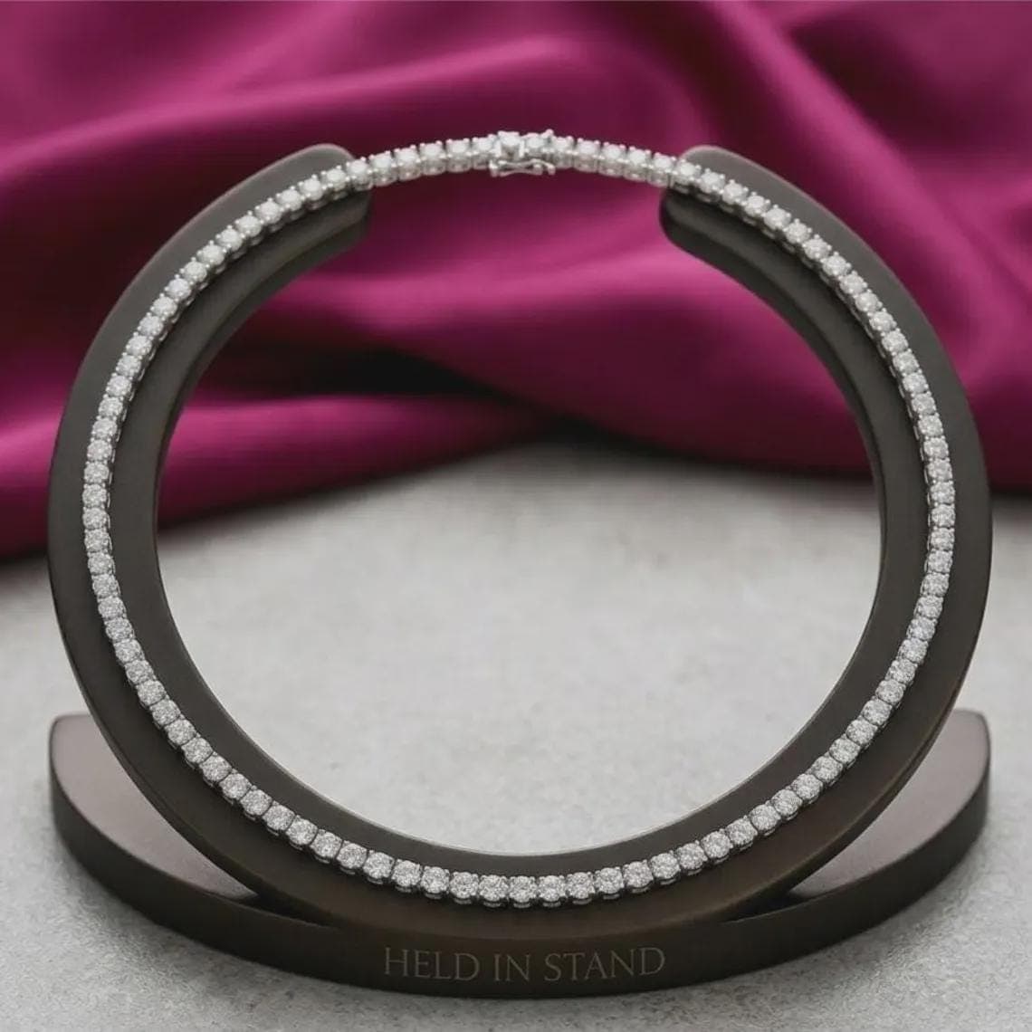 4MM Round Moissanite Tennis Necklace — View 5