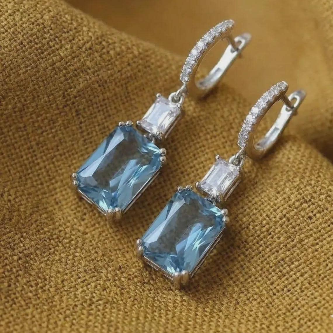 Women's Aquamarine Drop Earrings