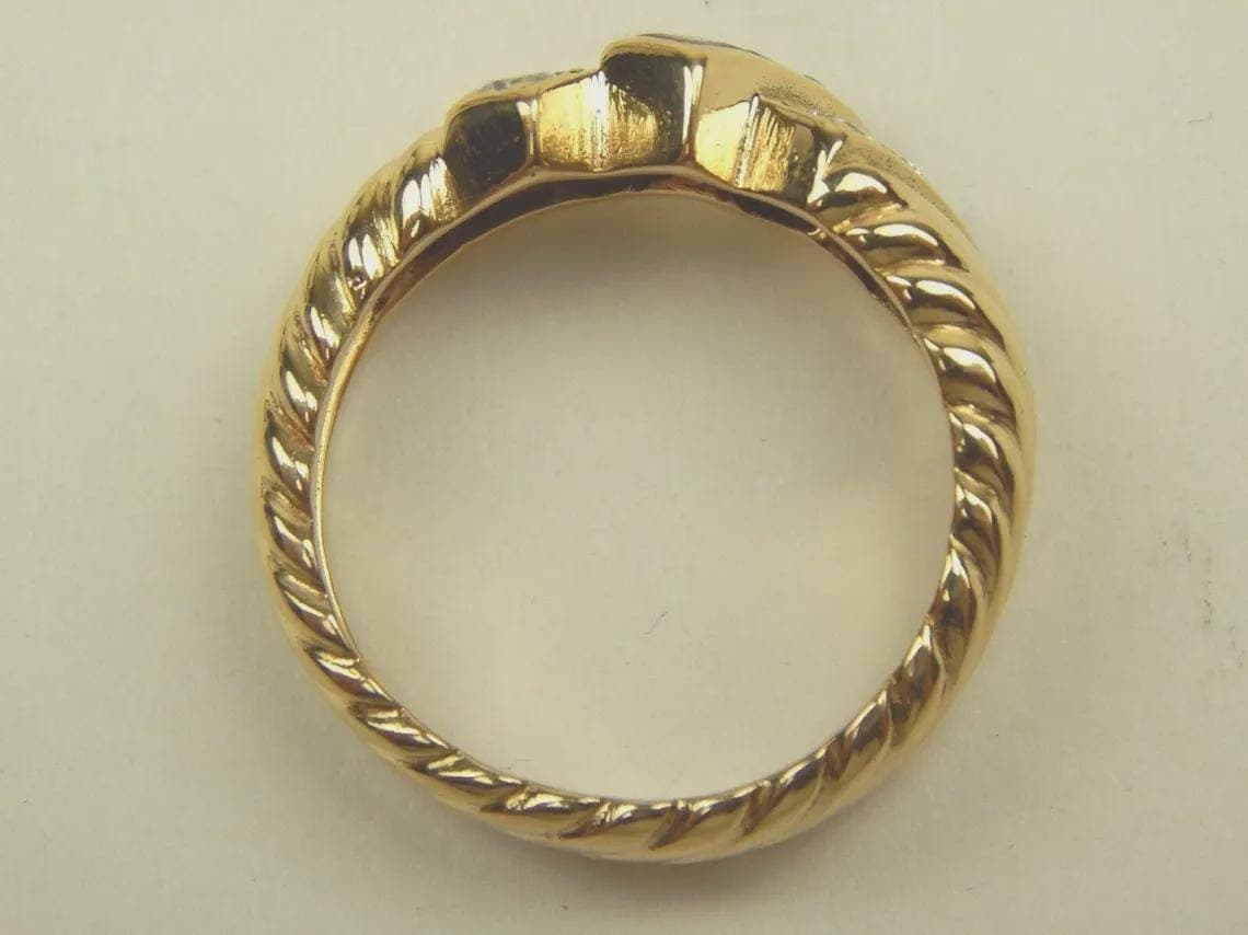 Vintage 14K Gold Ruby Diamond Band Ring — View 5