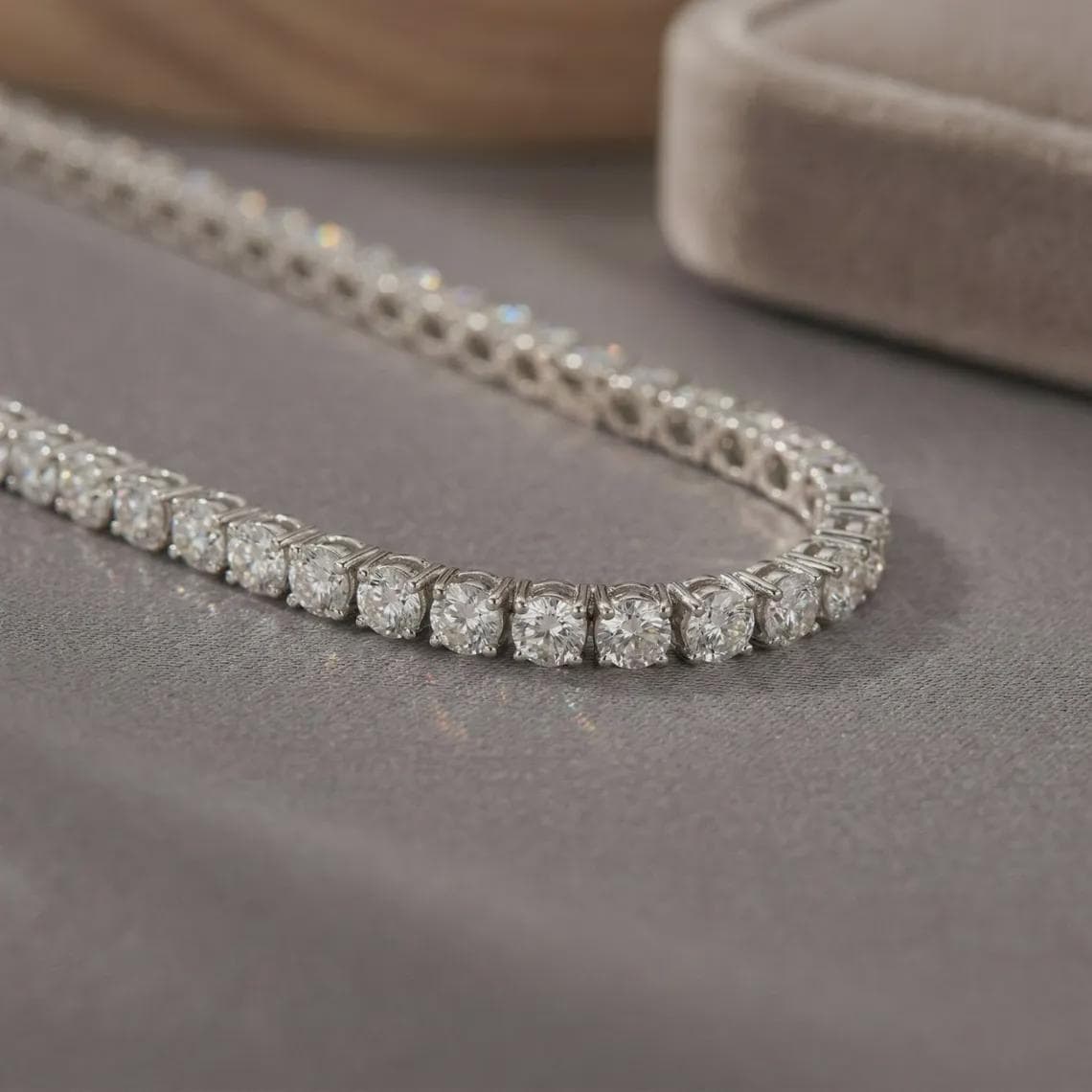 Lab Grown Diamond Tennis Necklace — View 2