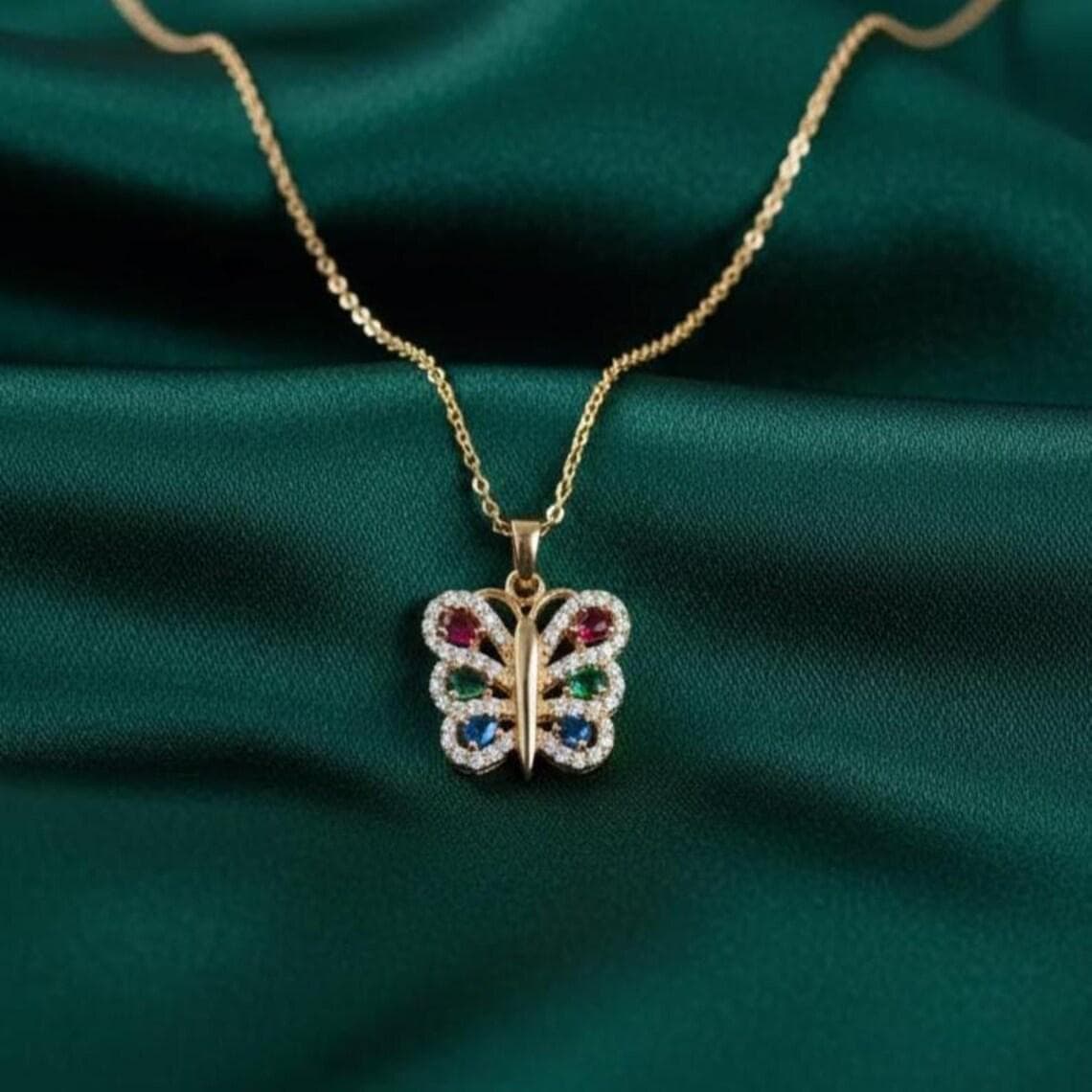 Butterfly Pendant Necklace — View 4