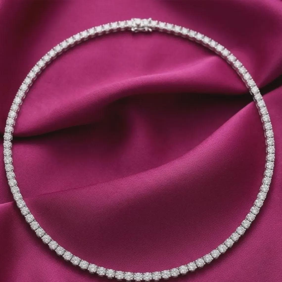 4MM Round Moissanite Tennis Necklace — View 2
