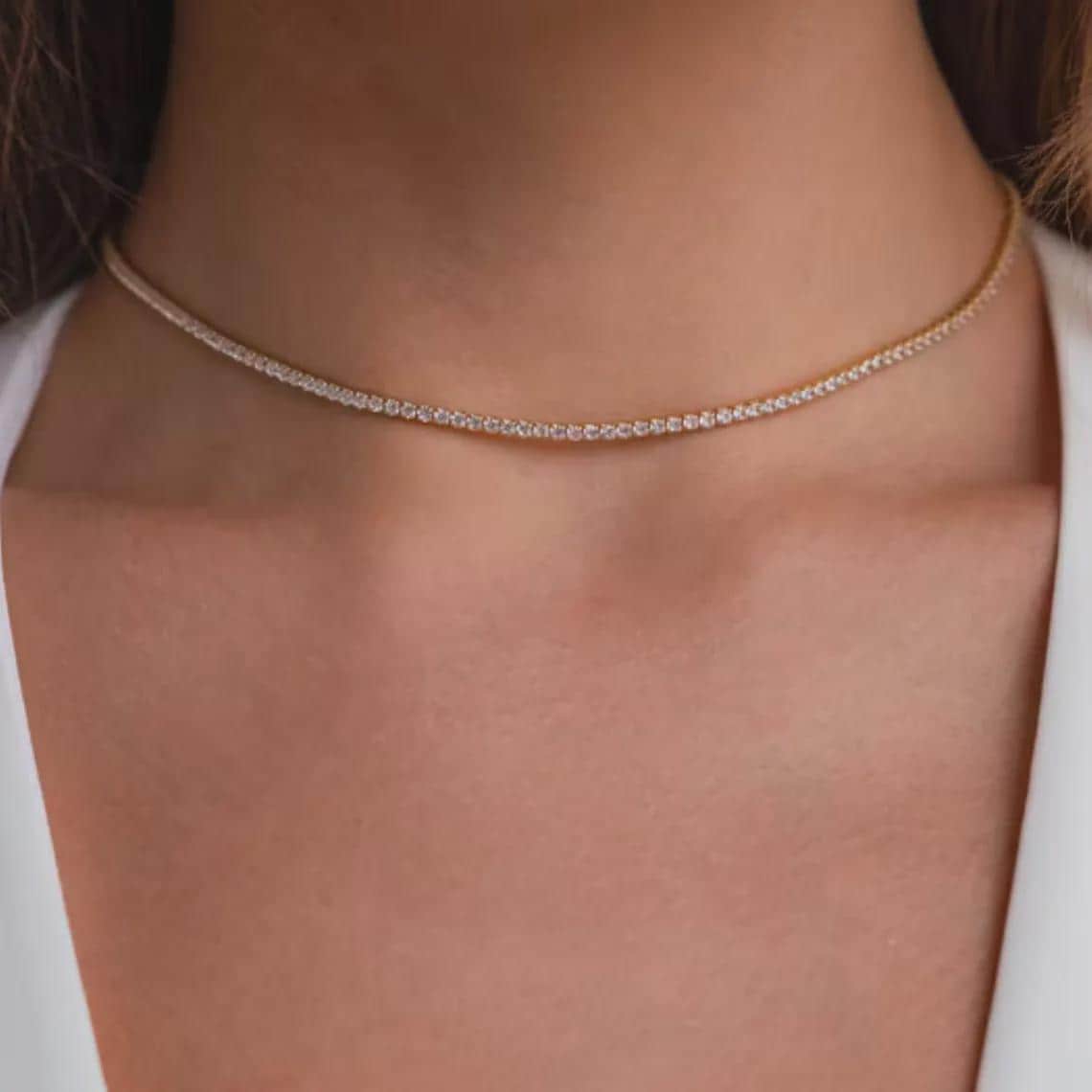 Lab Grown Diamond Tennis Necklace