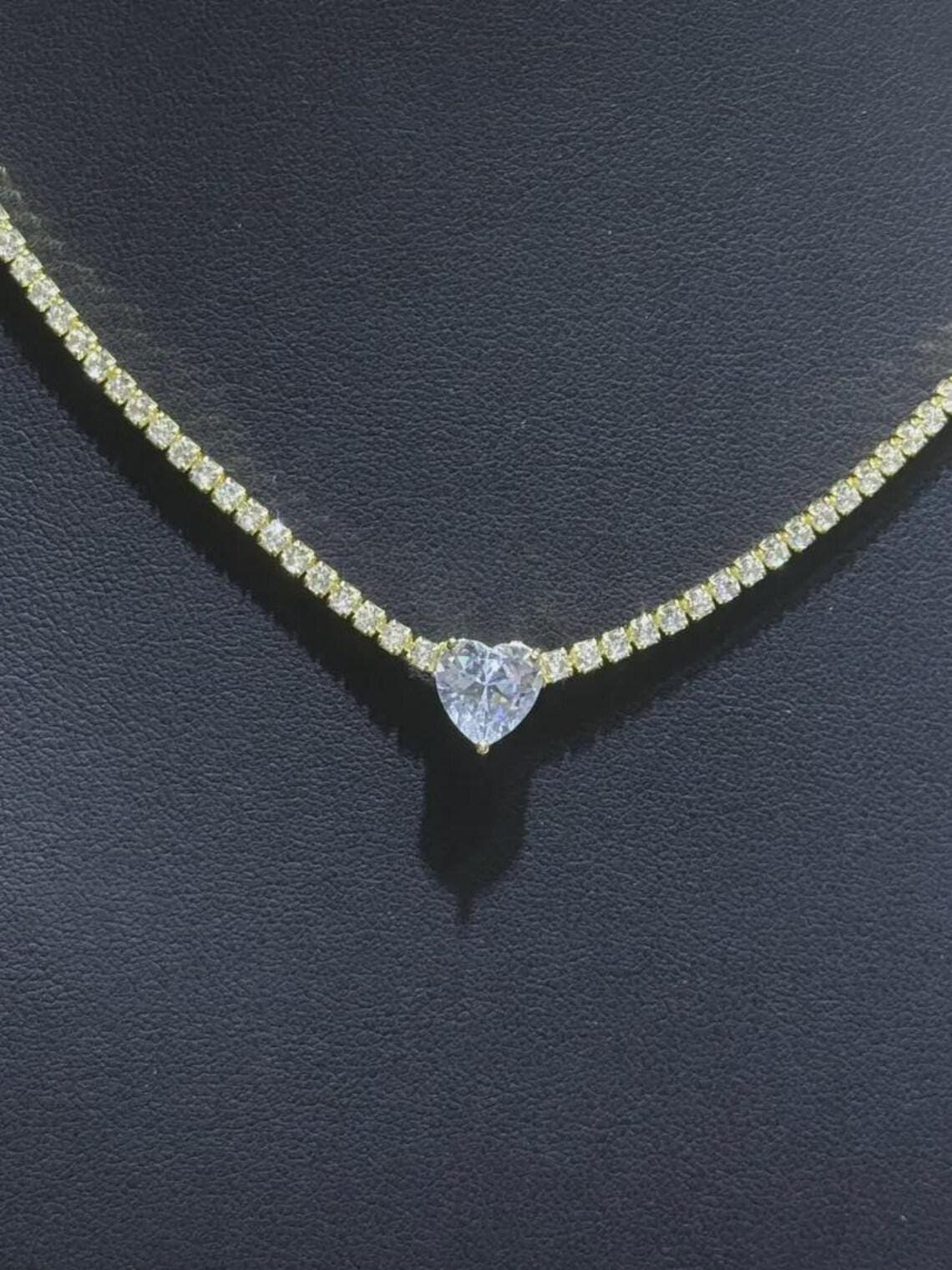 Heart Tennis Necklace — View 2