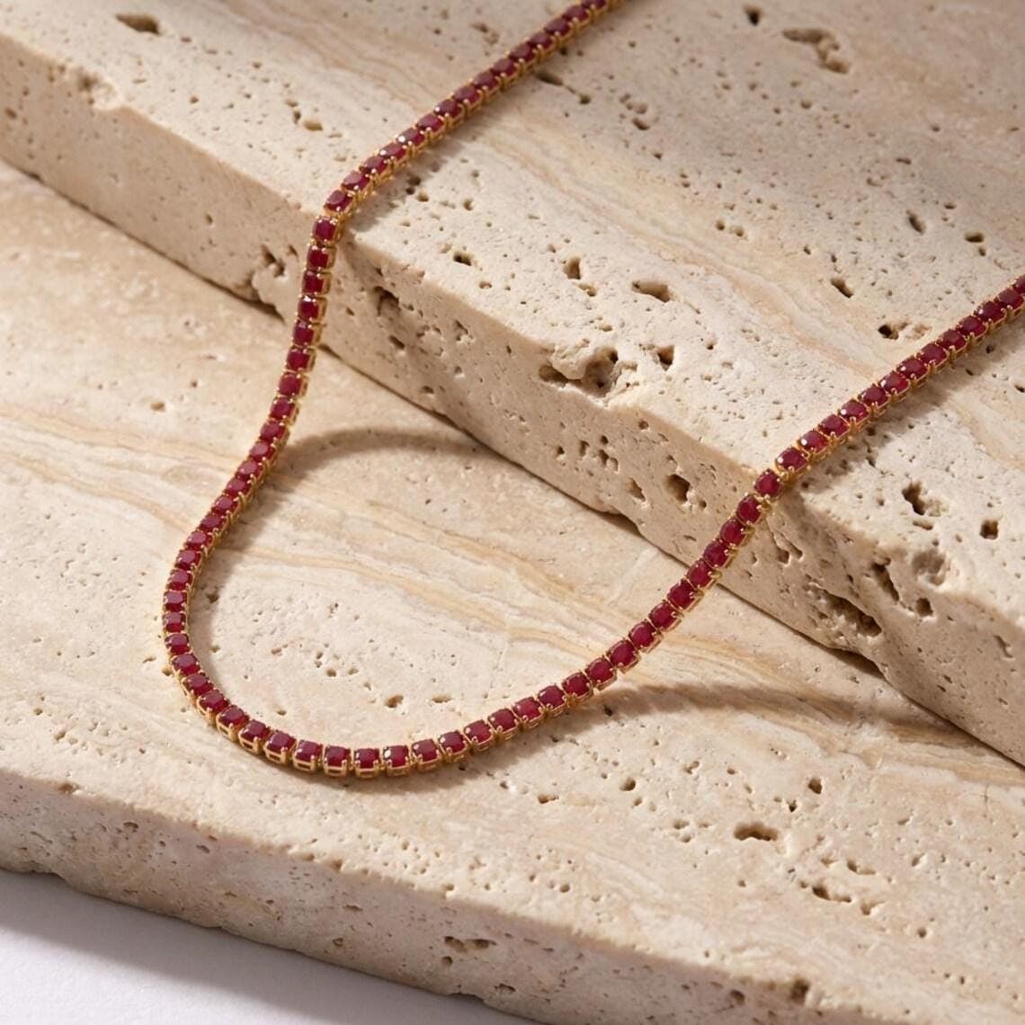 Ruby Tennis Necklace — View 4