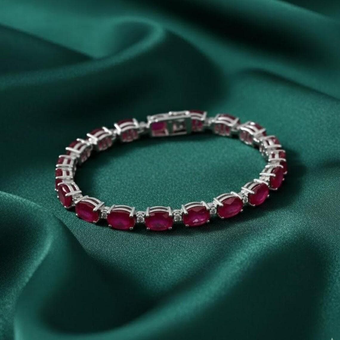 Oval Ruby Tennis Bracelet — View 2
