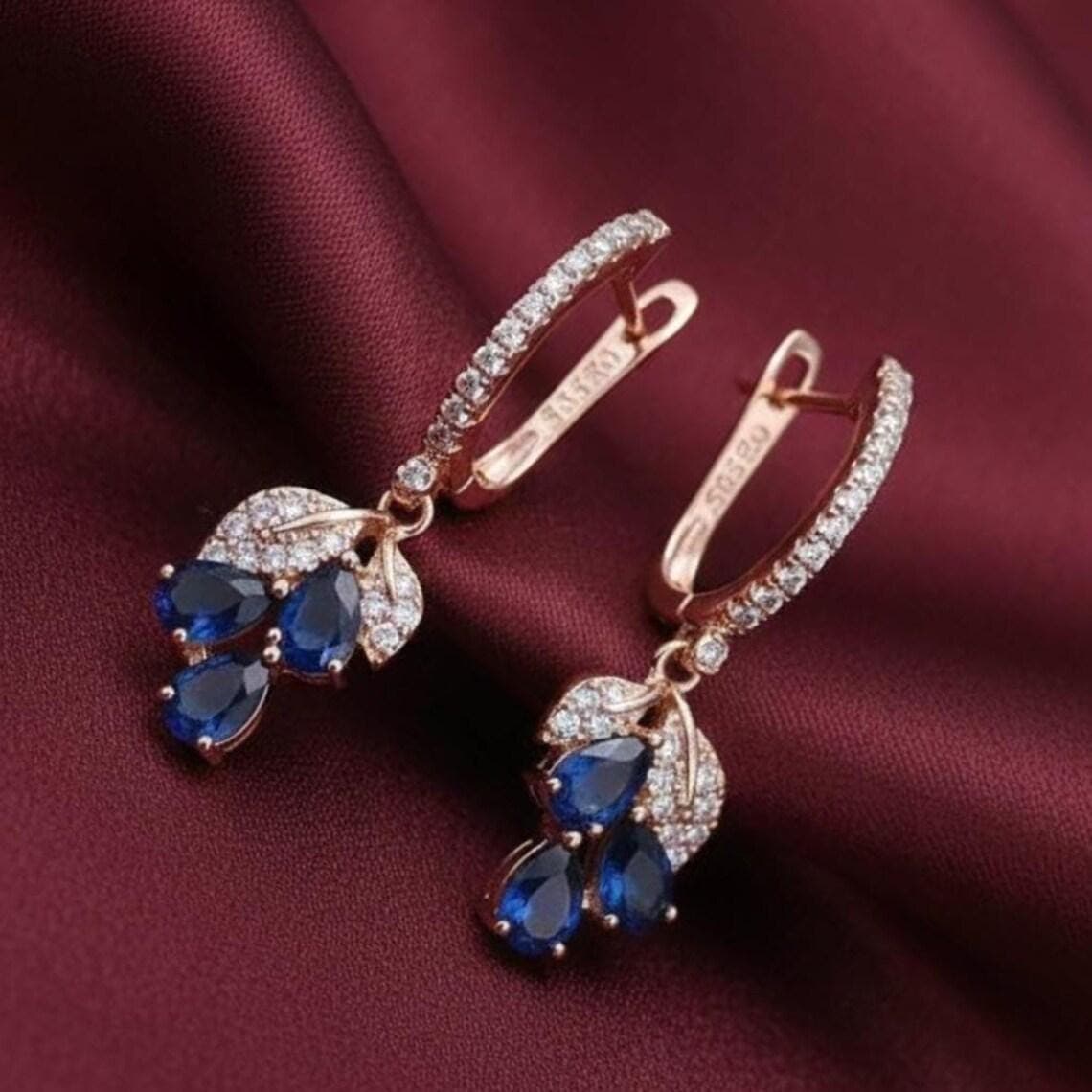Azure Blue Teardrop Earrings