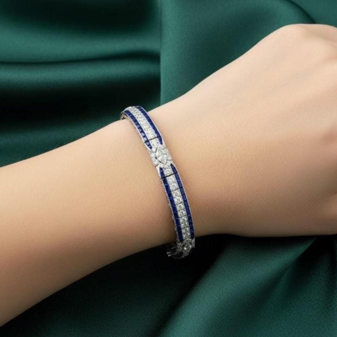 Sapphire Diamond Tennis Bracelet
