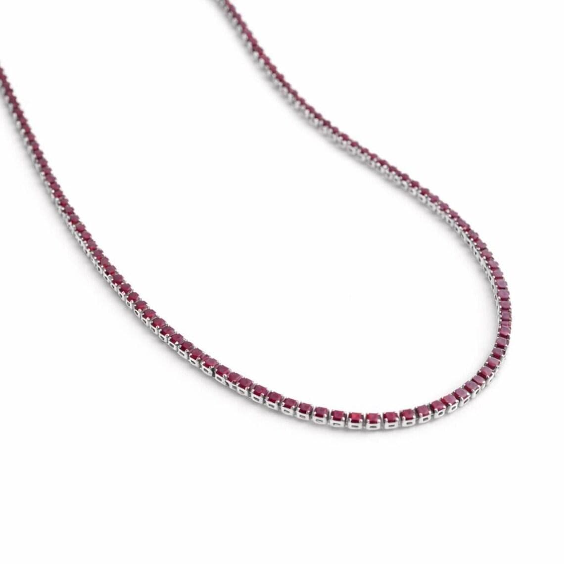 Ruby Tennis Necklace — View 3