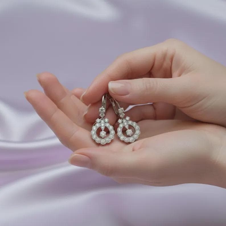 Round Moissanite Stud Earrings — View 2