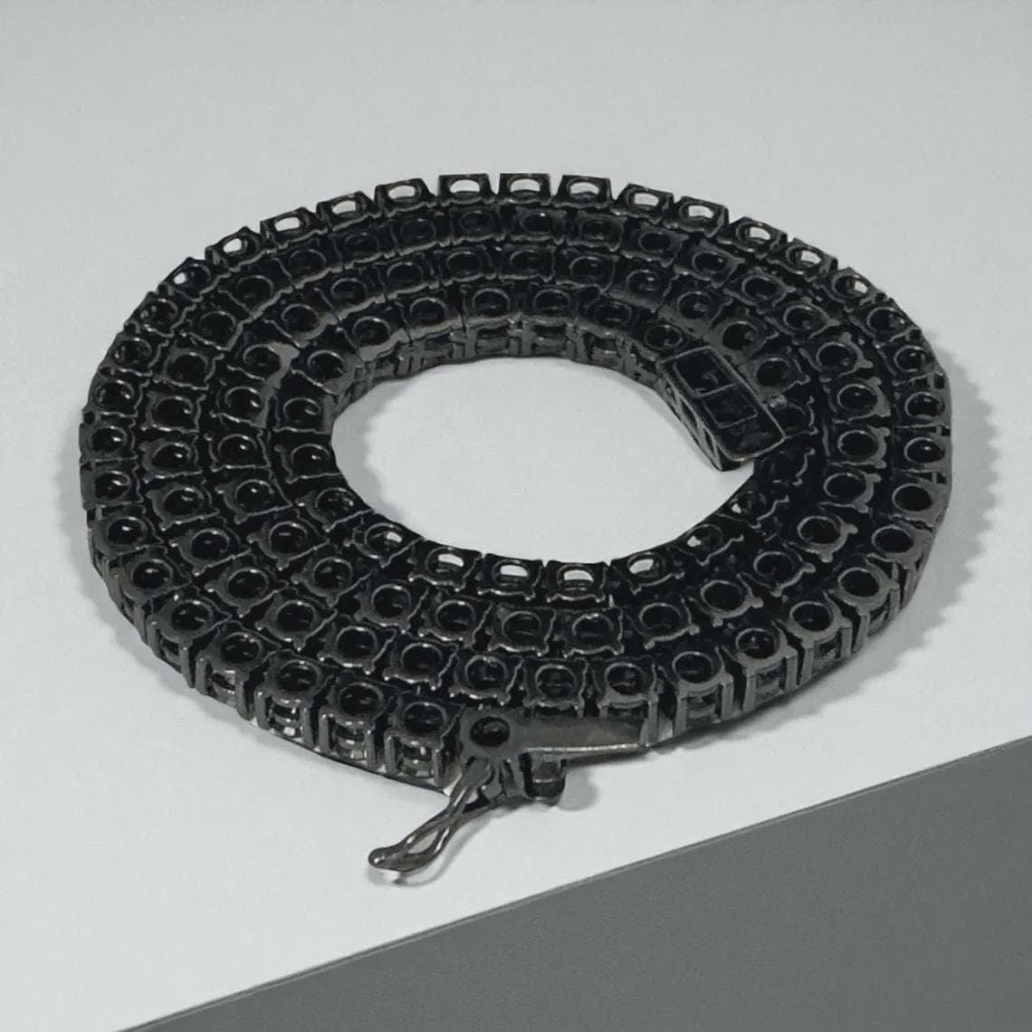 Black Moissanite Tennis Necklace — View 2