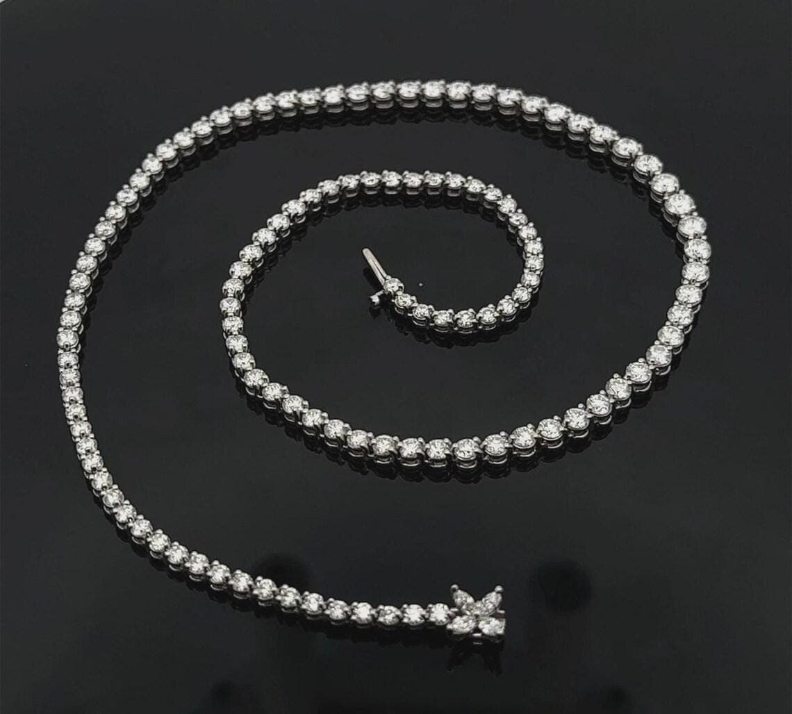 Diamond Tennis Necklace Bracelet Set — View 3