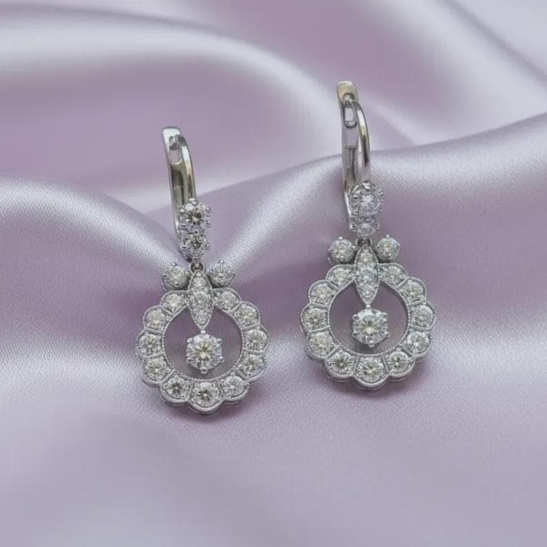 Round Moissanite Stud Earrings