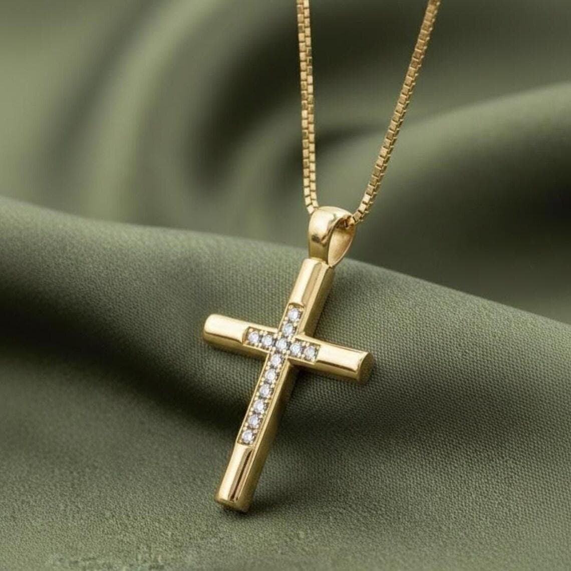 Gold Cross Necklace — View 5