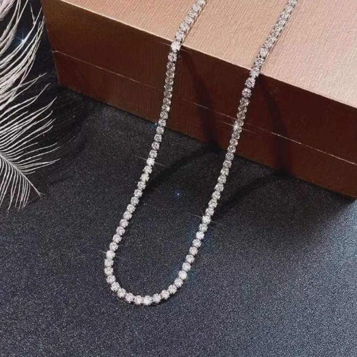 Lab Grown Diamond Tennis Necklace — View 3