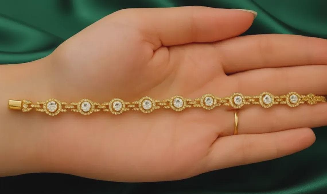 Round Cut Crystal Tennis Bracelet — View 4