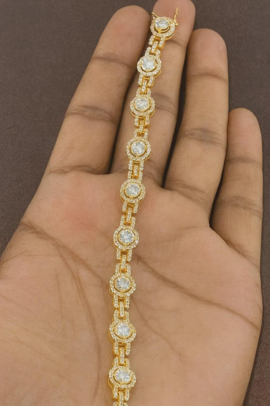 Round Cut Crystal Tennis Bracelet — View 3
